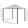 3 x 3 Meter Metal Gazebo Garden Outdoor 2-tier Roof Marquee Party Tent Canopy Pavillion Patio Shelter with Netting Image 2