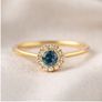 Engagement Ring London Blue Topaz and Diamond Halo Ring  Size 7 (US) Image 5