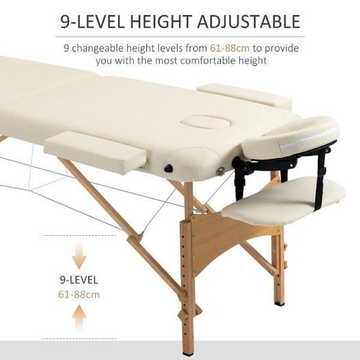 Portable Massage Table Folding Spa Beauty Therapy Bed Cream