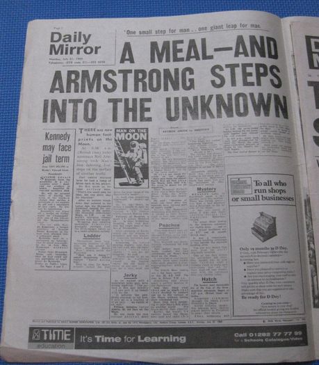 Replicas Of Daily Mirror Famous Front Pages