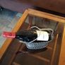 French wine bottle holder traditional table server 1950's. Woven wire basket. Image 5