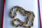 Vintage Gold Plated Twisted Rope Chain Bracelet length 7,5"