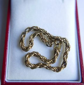 Vintage Gold Plated Twisted Rope Chain Bracelet length 7,5"