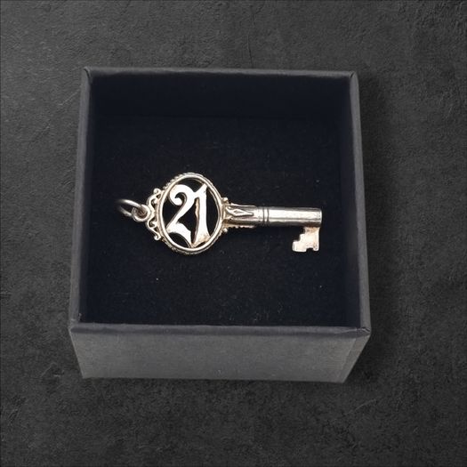 Vintage Sterling Silver 21st birthday Lucky Key Charm