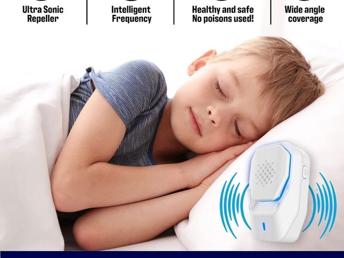 Queath Ultrasonic Mosquito Repellent 4-Pack, Ultrasonic Pest Repellent, Ultrasonic Pest Control, Against Mice, Flies, Cockroaches, Spiders, and Ants, Harmless to Pets and Humans