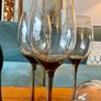 Set of Vintage Smokey Long Stem Glass Wine Glasses 23 cm Tall Image 10