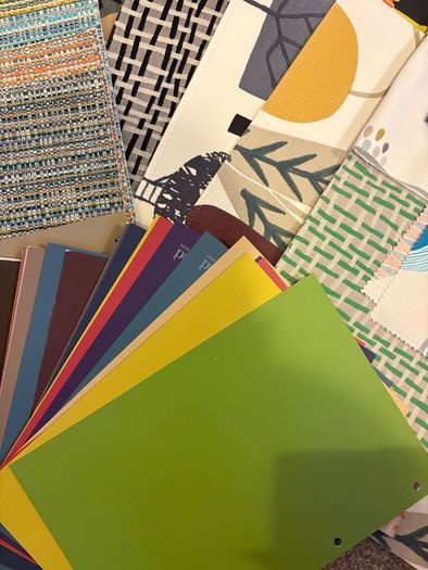 fabric from fabric books and colour cards