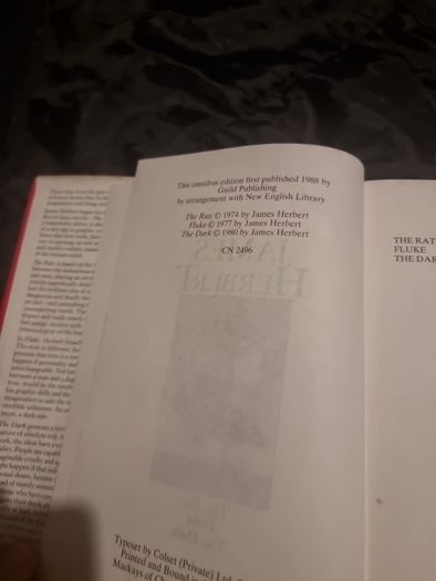 James Herbert. Three-Book Omnibus: The Rats, The Dark, Fluke (Hardcover)