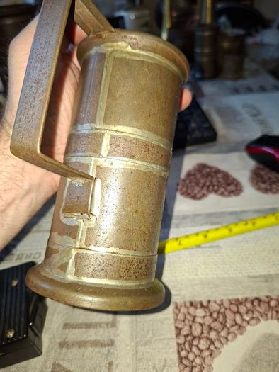 Rare 13 Piece Lot of Antique Chavagnat Tin Measuring Demi-Litre from Paris, France, dating  approximately 1800s.