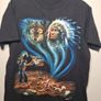 Vintage Wild T Shirt American Indian Wolf Camp Fire Print Front And Back Size Medium Image 2