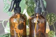 Set of 2 Amber Glass Spray Bottles