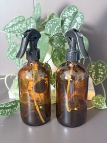 Set of 2 Amber Glass Spray Bottles