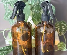 Set of 2 Amber Glass Spray Bottles