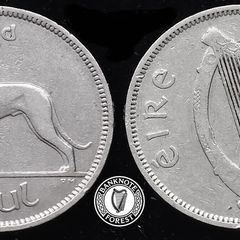 [#607] - Ireland 1939 | Irish 6d | Six Pence | Wolfhound | KM.13