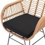 3-Piece. Balcony Set Side Table 2 Lounge Chairs Indoor Outdoor Weatherproof Natural Poly Rattan Look Garden Balcony Set Image 3