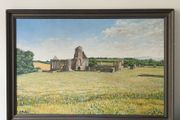 Y Bishop Irish Landscape Old Ruins Oil on Canvas Picture