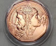 Austria 5 Euro Copper Uncirculated Coin 2021 - Janus - New Year Coins
