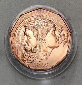 Austria 5 Euro Copper Uncirculated Coin 2021 - Janus - New Year Coins