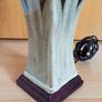 Large ceramic table lamp on wooden base  height 55cm Image 2