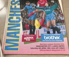 Old 1992 Manchester City Program