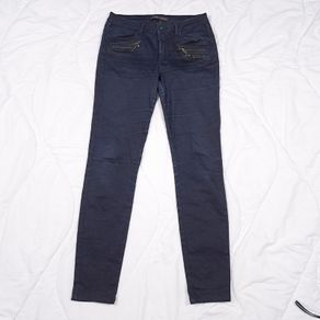 Mos Mosh Dark Blue Moto Biker Zip Detail Skinny Denim Jeans Size 28/10UK/38EU