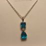 Rhodium Plated Sterling Silver Rare Capri Blue Quartz Pendant Image 10