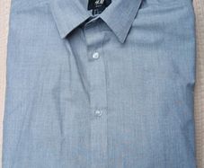 Mens H&M slim fit easy iron size S long sleeved grey shirt