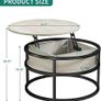 Round Lift Top Coffee Table, Coffee Tables for Living Room with Hidden Storage Compartment, Coffee Table with Storage for Home Office,Round Center Tables Living Room (White Oak) Image 2