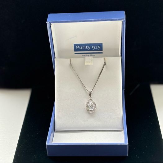 Sterling Silver Pear Shaped Pendant
