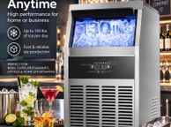 main image for ad Commercial Ice Maker 59kg Per Day Stainless Steel Ice Machine with 15kg Storage for Home Bar Restaurant and Cafe