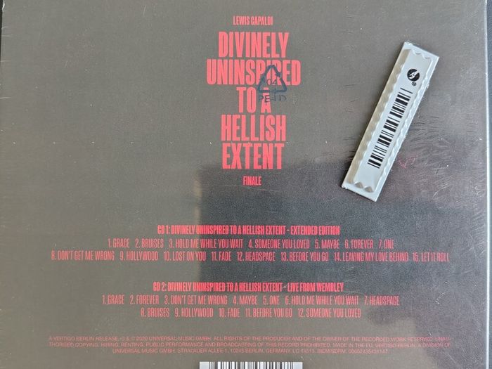 Lewis Capaldi - Divinely Uninspired To A Hellish Extent Finale 2 x CD (2020) Limited Extended Edition NEW SEALED