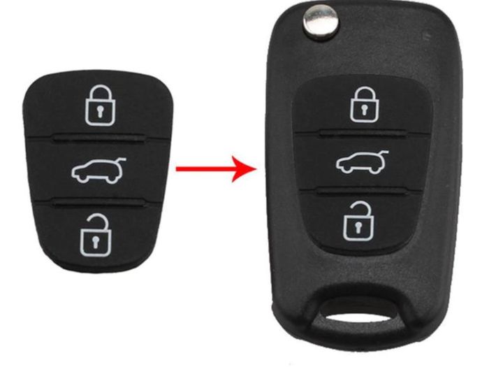 Hyundai 3 button pad for key fob with broken buttons
