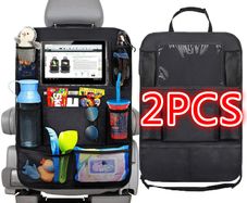 2pcs Car Seat Back Organizer 9 Storage Pockets with Touch Screen Tablet Holder Protector for Kids Children Car Accessories