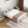 Double Bed Frame with Headboard and Footboard,Metal Platform Bed Frame Double Bed With Storage No Box Spring Needed,Strong Steel Slat Support/Mattress Base/White Image 7