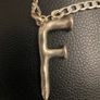 Large "F"Initial on Silver Chain. Image 2