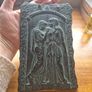 Stamped Vintage Wall Plaque of Greek Scene Krito and Timarista Image 2