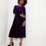 Joe Browns women's velour long-sleeved midi dress, purple, size 36 / S Image 8