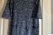 Autumn dress black melange with pockets M