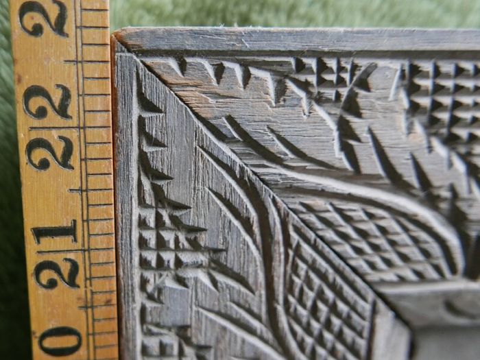 Ancient Chinese Bas-relief in Oak - Chinese Hand Carved Oak ,Antique Wall Art. (big thick and heavy) 22,8" x 21,5" thickness 8"
