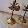 Vintage pair of brass seashell candlesticks Image 2