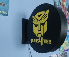 Transformers Symbol LED Light Box  Gaming Room  Bedroom Night Light