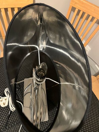 Elegant Black & Silver Table Lamp