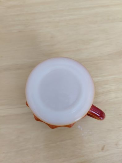 Fire King Kimberly Orange Dimple Vintage Mug Coffee Cup 1970's Prop  Anchor Hocking