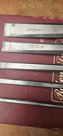 Robert Sorby gilt edge chisel set, boxed