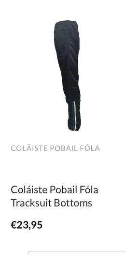 Colaiste Pobail Fola (CP Fola) uniform tracksuit bottoms