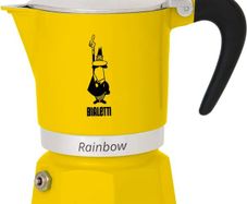 Rainbow Caffettiera Colorata, Alluminio, Giallo, 3 Tazze