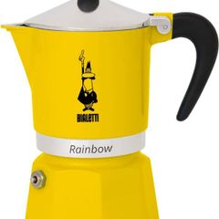 Rainbow Caffettiera Colorata, Alluminio, Giallo, 3 Tazze