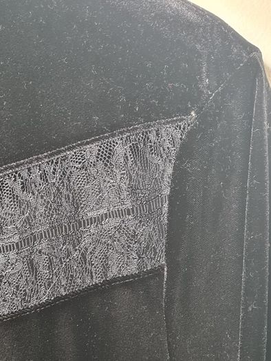 womens RALPH LAUREN black velvet sweater jumper blouse Size medium