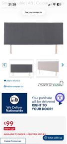 Small double grey headboard