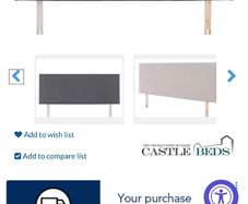 Small double grey headboard